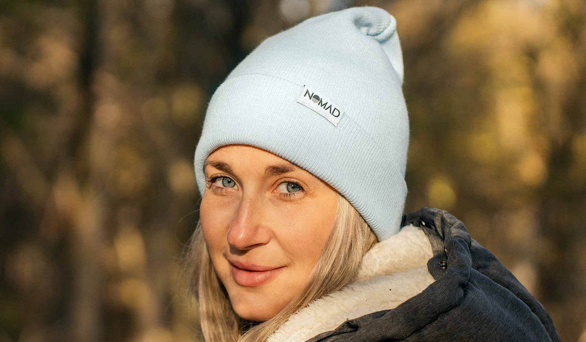 Light Blue Unisex Recycled Cotton Beanie