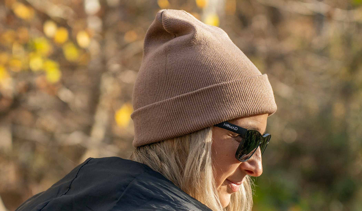 Light Brown Unisex Recycled Cotton Beanie
