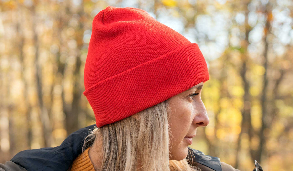 Red Unisex Recycled Cotton Beanie